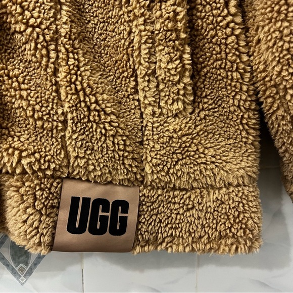 Ugg Women’s Frankie Sherpa Trucker Jacket Chestnut Size Large Minimalist Casual - Picture 4 of 13